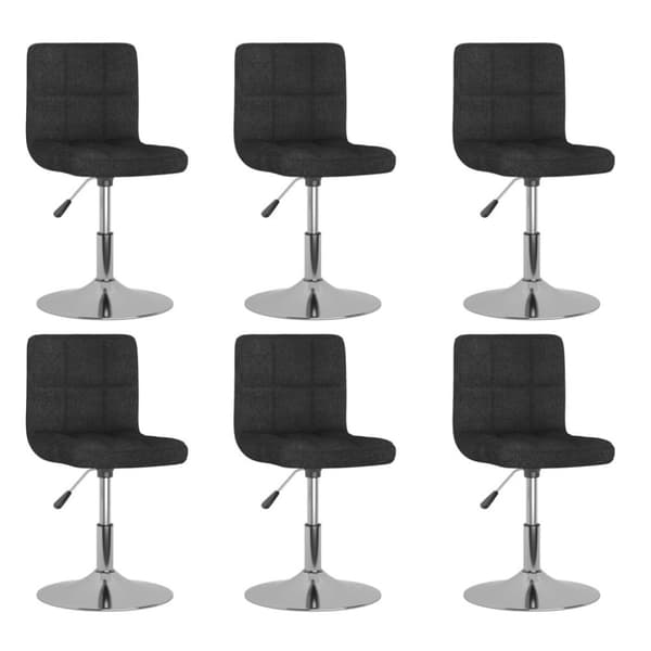 vidaXL drejelige spisebordsstole 6 stk. sort stof