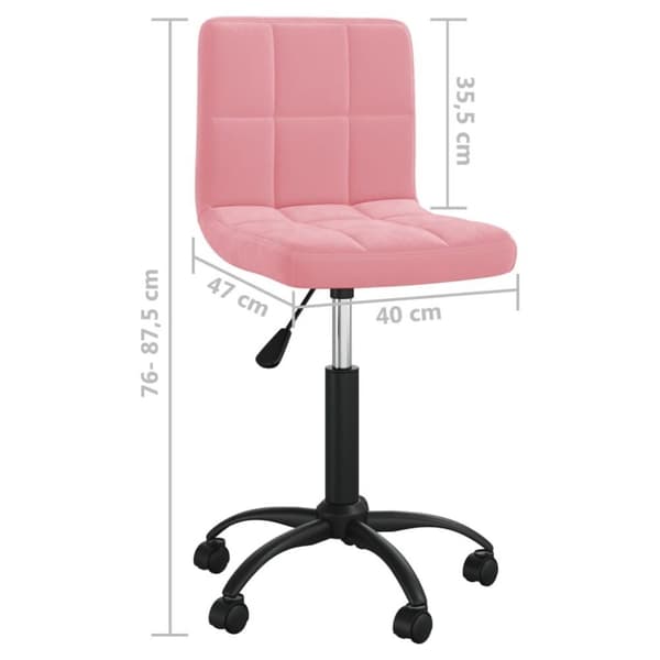 vidaXL Snurrbar matstol rosa sammet