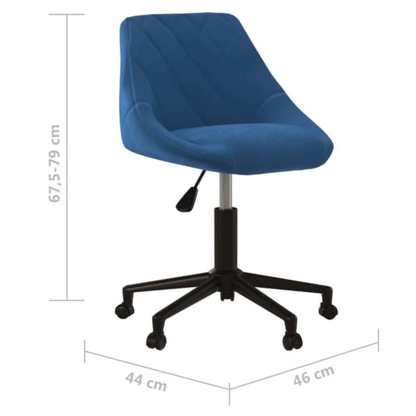 vidaXL Snurrbar matstol blå sammet