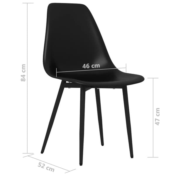 vidaXL spisebordsstole 4 stk. PP sort