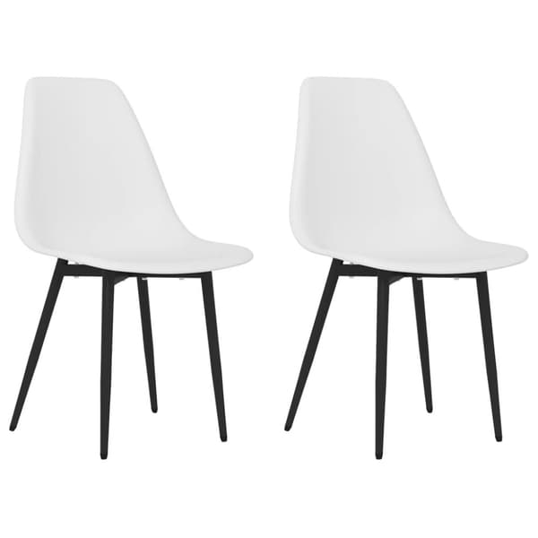 vidaXL spisebordsstole 2 stk. PP hvid