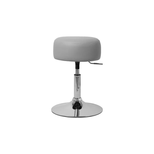 ML Design Make-up-stol Lysegrå af forkromet stål, sædefangst Østr 33cm, toiletbordstole Højde justerbar 52-65cm, roterbar, anti-slip