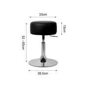 ML-Design Make-up jakkara Musta valmistettu kromatuista teräksestä, istuin jakkara pyöreä Ø33cm, pukeutumispöytä jakkara Säädettävä 52-65 cm, pyörivä