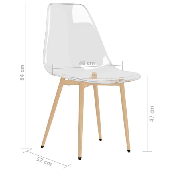vidaXL spisebordsstole 6 stk. PET transparent