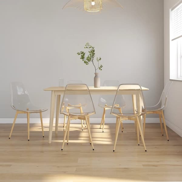 vidaXL spisebordsstole 6 stk. PET transparent