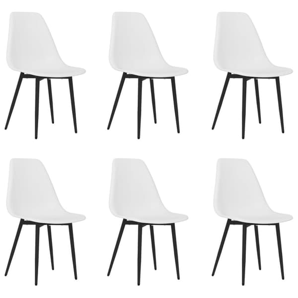 vidaXL spisebordsstole 6 stk. PP hvid
