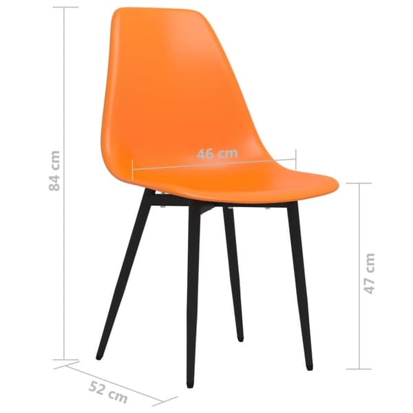 vidaXL Spisestoler 6 stk oransje PP