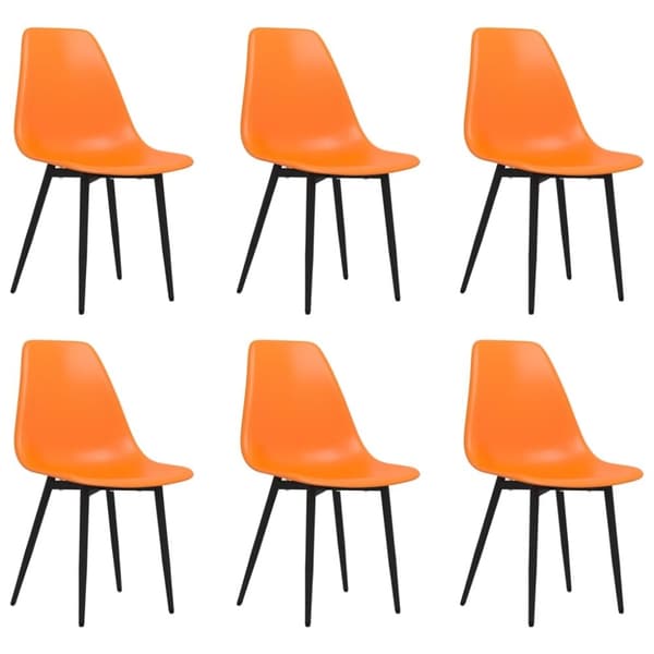 vidaXL Spisestoler 6 stk oransje PP