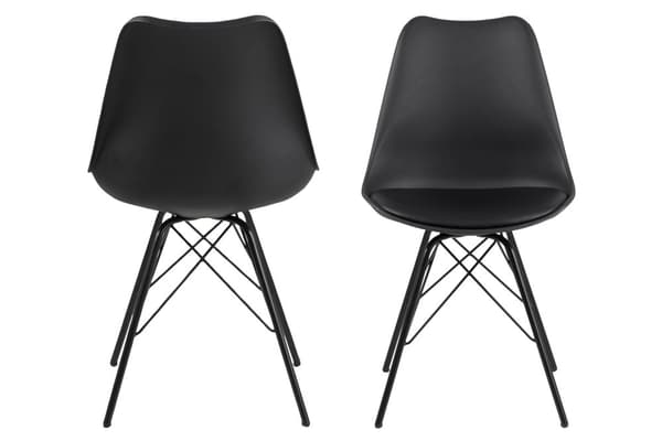 2 x  Erin spisestuestol sort, metal sort.