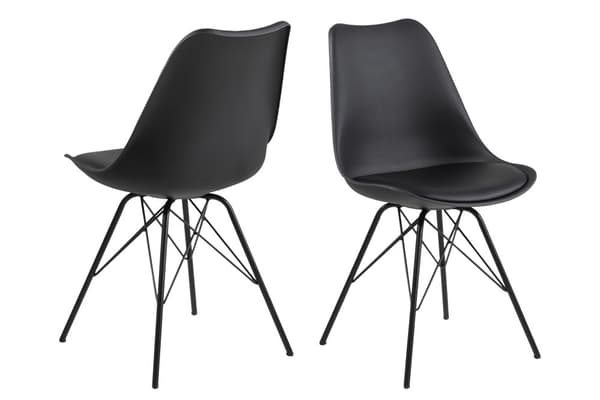 2 x  Erin spisestuestol sort, metal sort.