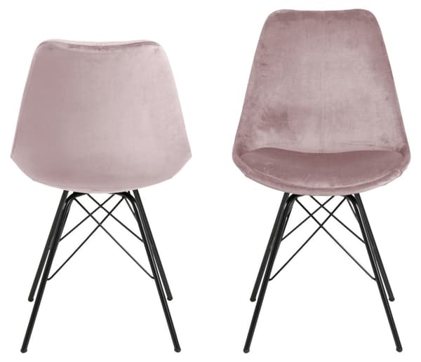 2 x  Erin spisestuestol dusty rose, sort.