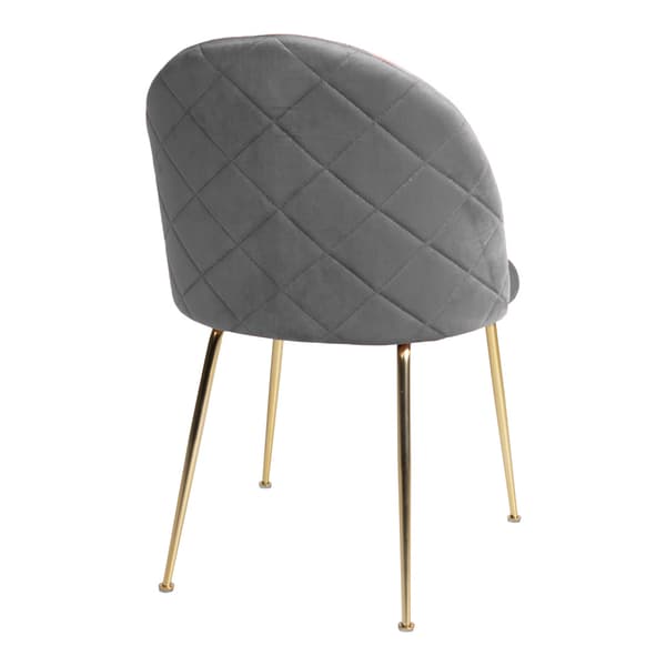 2 x  Geles spisestuestol grå velour, ben i messing look.