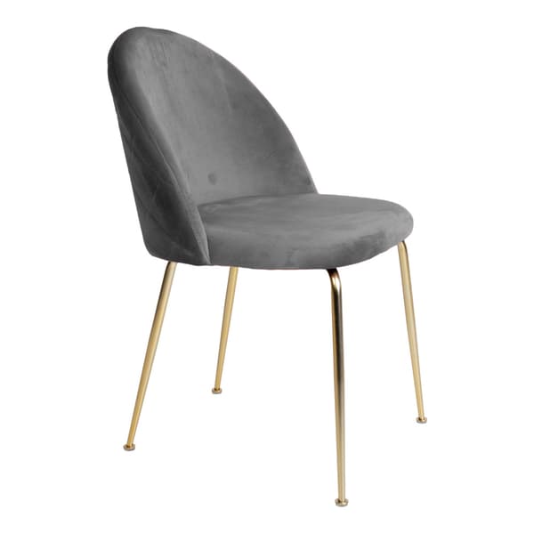 2 x  Geles spisestuestol grå velour, ben i messing look.