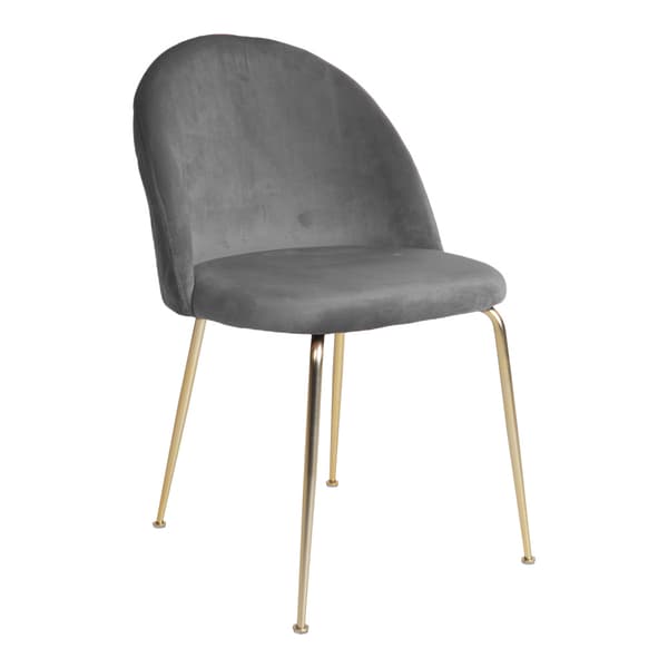 2 x  Geles spisestuestol grå velour, ben i messing look.