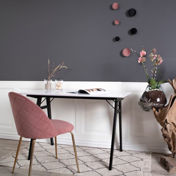 2 x Geles spisestuestol rosa velour, ben i messing look.