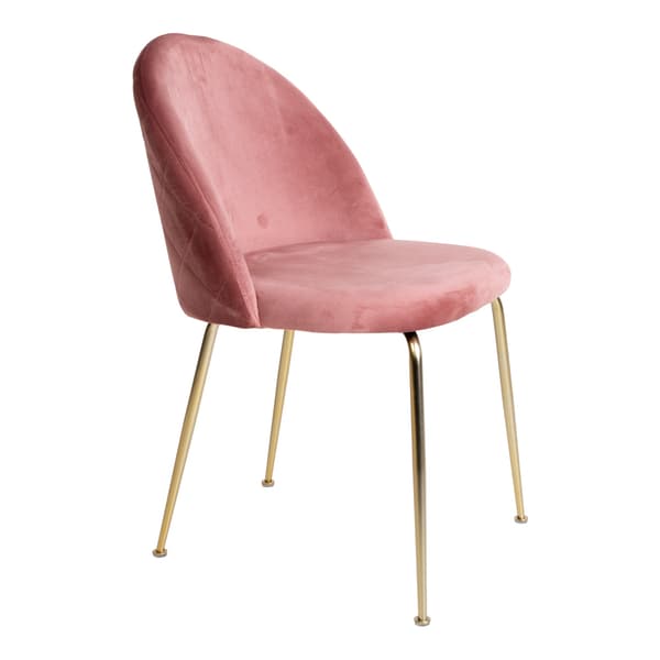 2 x  Geles spisestuestol rosa velour, ben i messing look.
