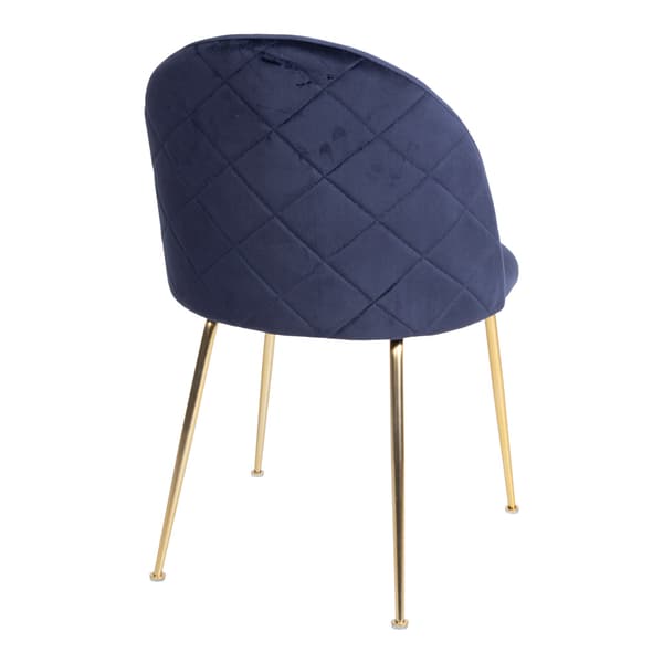 2 x Geles spisestuestol blå velour, ben i messing look.