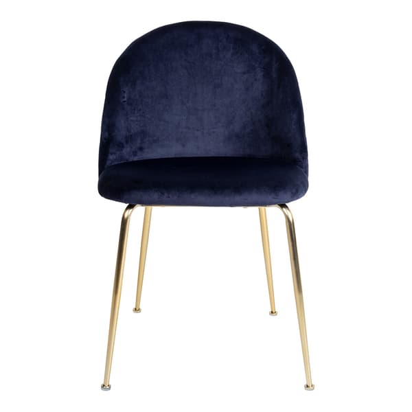 2 x Geles spisestuestol blå velour, ben i messing look.