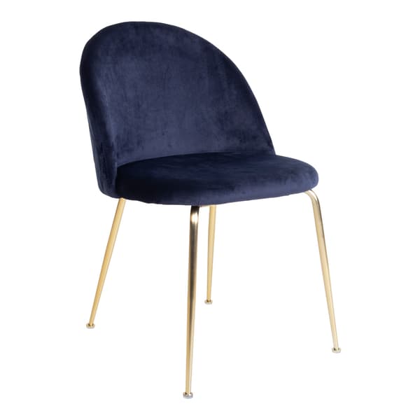 2 x  Geles spisestuestol blå velour, ben i messing look.