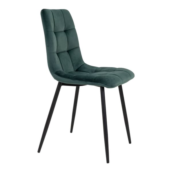 2 x Middelfart matstol velour, mörkgrön.