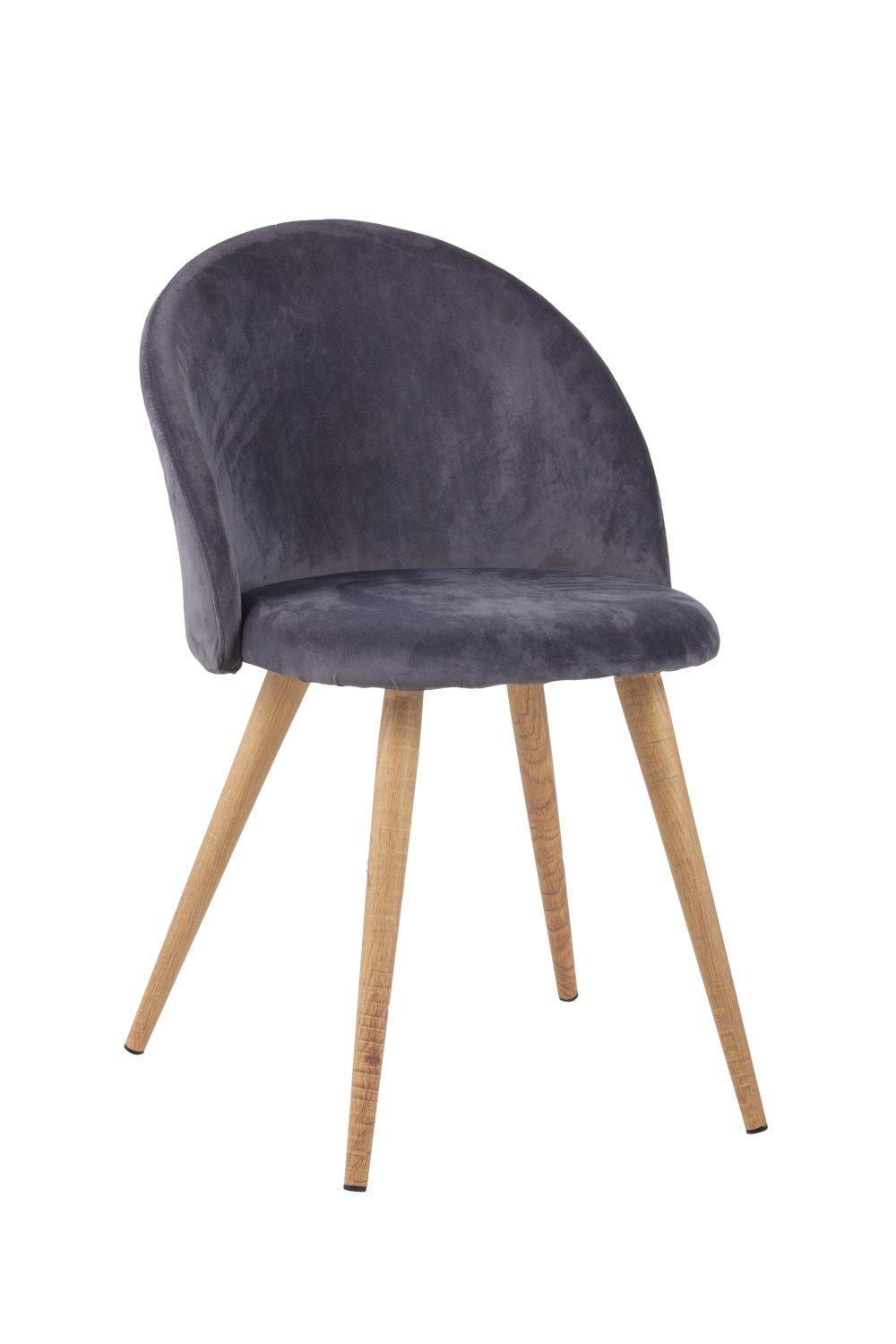 Halmstad matstol mörkgrå, brun.