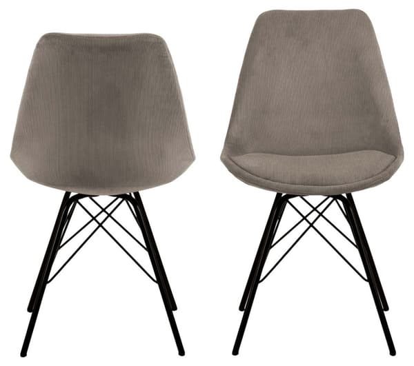 2 x  Eris spisestuestol fløjl beige.