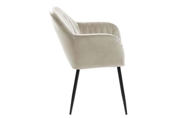 Emilia spisestuestol med armlæn, velour brun.