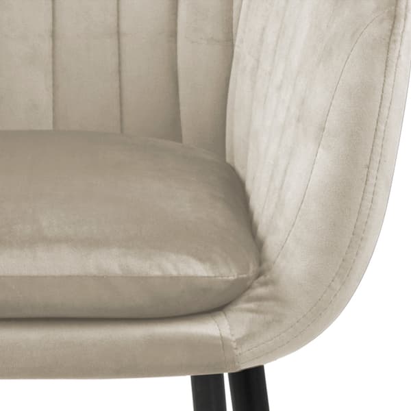 Emilia spisestuestol med armlæn, velour brun.