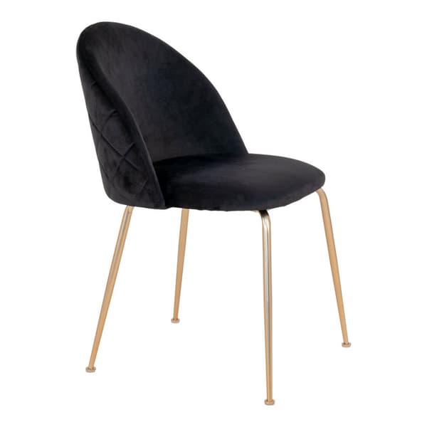 2 x  Geneve spisestuestol sort velour, messing look.