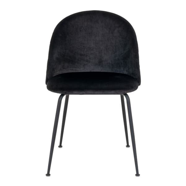2 x  Geneve spisestuestol sort velour, sort.