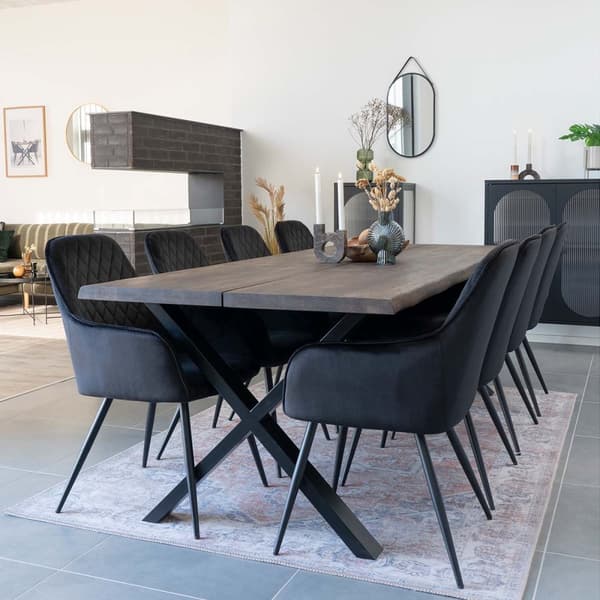 2 x Harbo spisestuestol sort velour, sort.