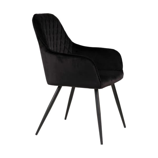 2 x Harbo spisestuestol sort velour, sort.