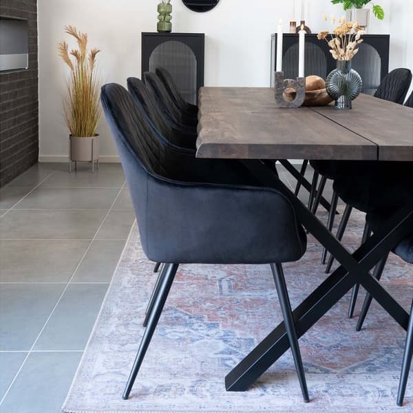 2 x Harbo spisestuestol sort velour, sort.