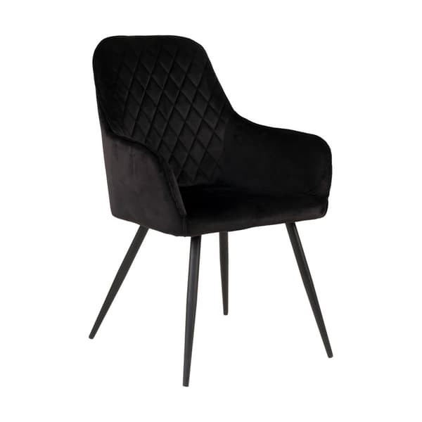 2 x Harbo spisestuestol sort velour, sort.