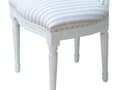 Miniatyrbilde 6 av 6: 2 x Rokokko/Amaretta spisestol i antikk hvit med beige stripet stoff.