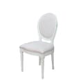 Miniatyrbilde 1 av 6: 2 x Rokokko/Amaretta spisestol i antikk hvit med beige stripet stoff.