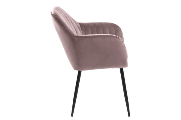 Emil spisestuestoler dusty rose, metall svart.