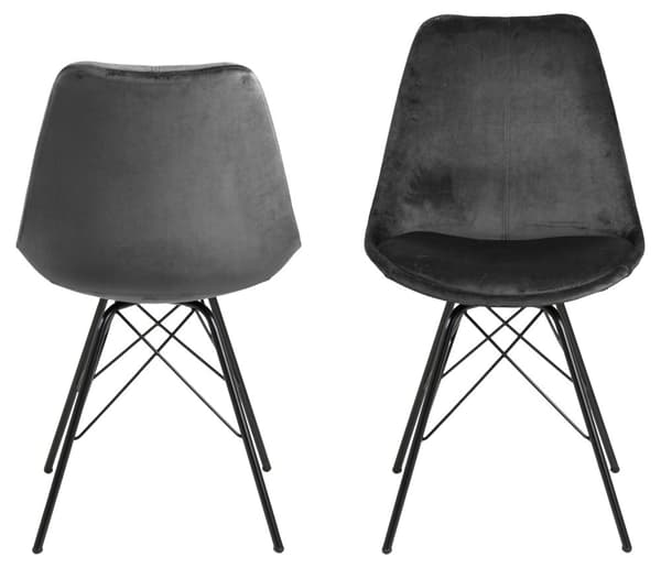 2 x Erin spisestuestoler mørk grå, svart.