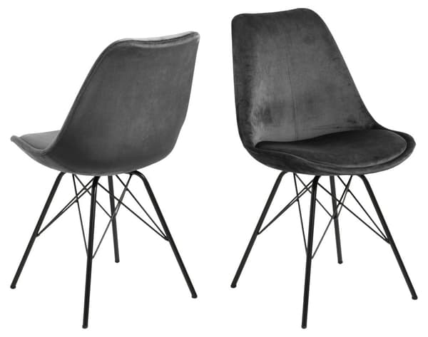 2 x Erin spisestuestoler mørk grå, svart.