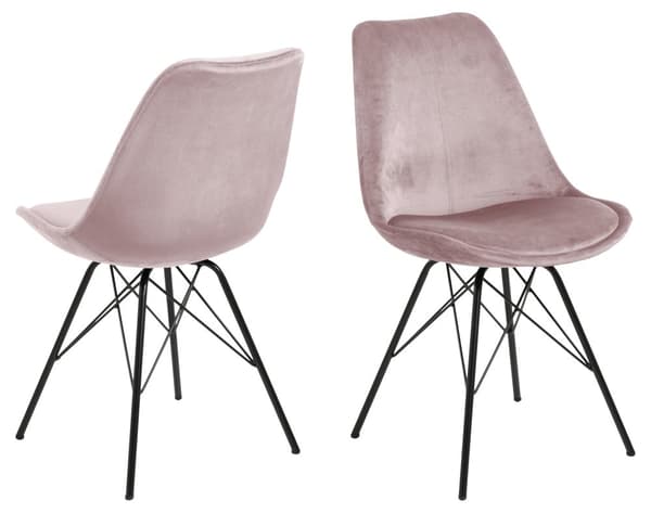 2 x Erin spisestuestoler dusty rose, svart.