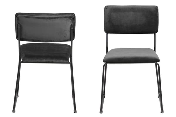 2 x Corcica spisestuestoler mørk grå, metall svart.