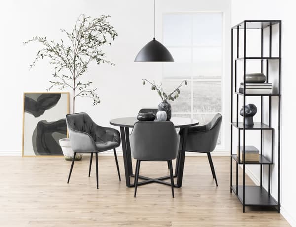 2 x Bruks spisestuestoler med armlener grå.