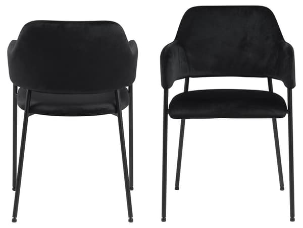 2 x Lisa spisestuestoler med armlener svart.
