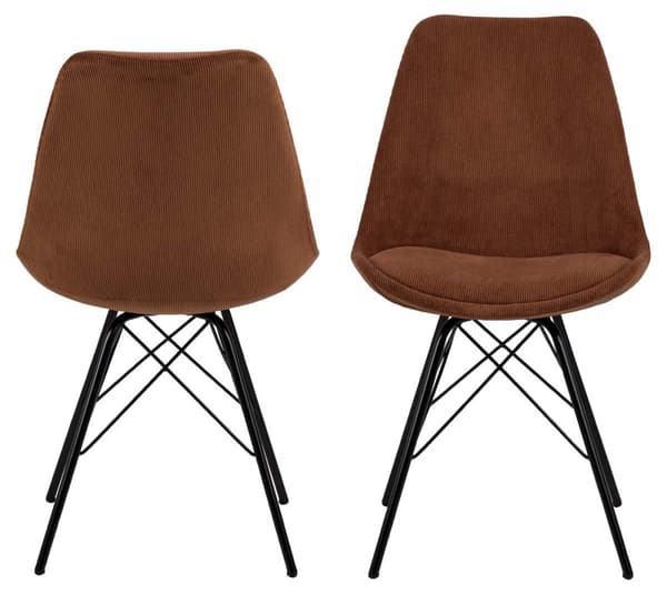 2 x Eris spisestuestoler fløyel oransj.