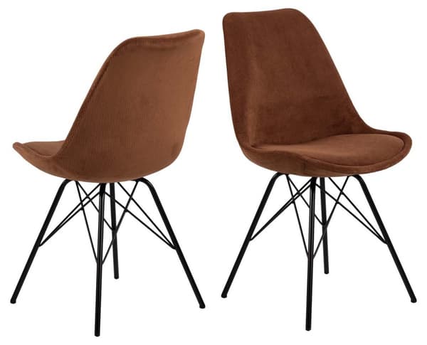2 x Eris spisestuestoler fløyel oransj.
