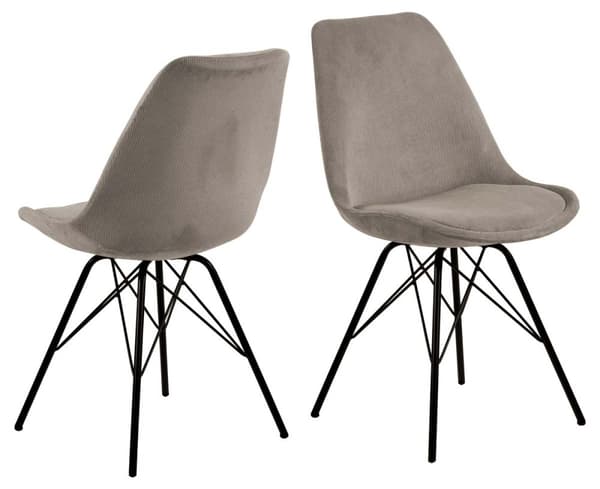 2 x Eris spisestuestoler fløyel beige.