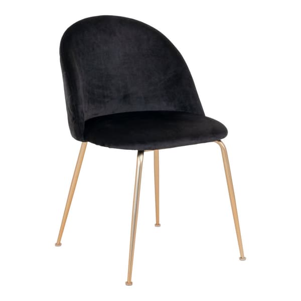 2 x Geneve spisestuestoler svart velour, messing look.