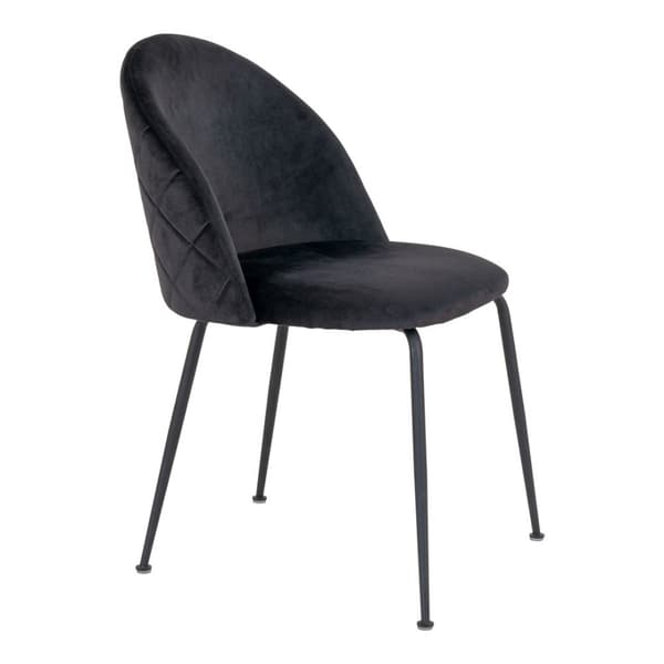 2 x Geneve spisestuestoler svart velour, svart.