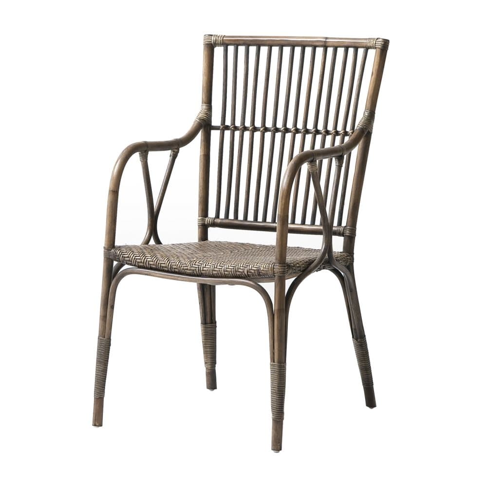 Duke matstol och fåtölj korgstol naturrotting brun.