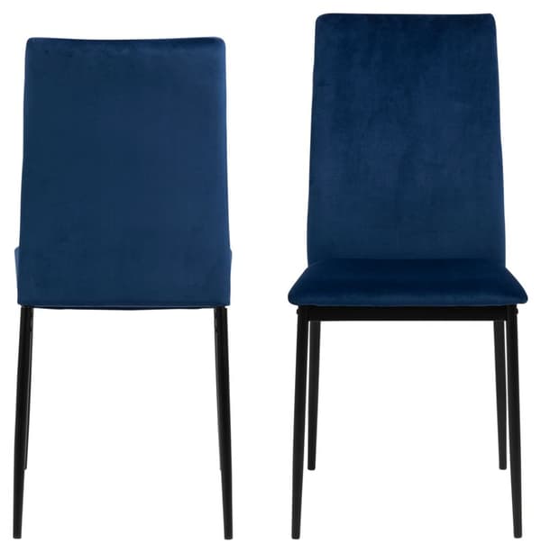 4 x Demina spisestuestoler mørkeblå, svart.